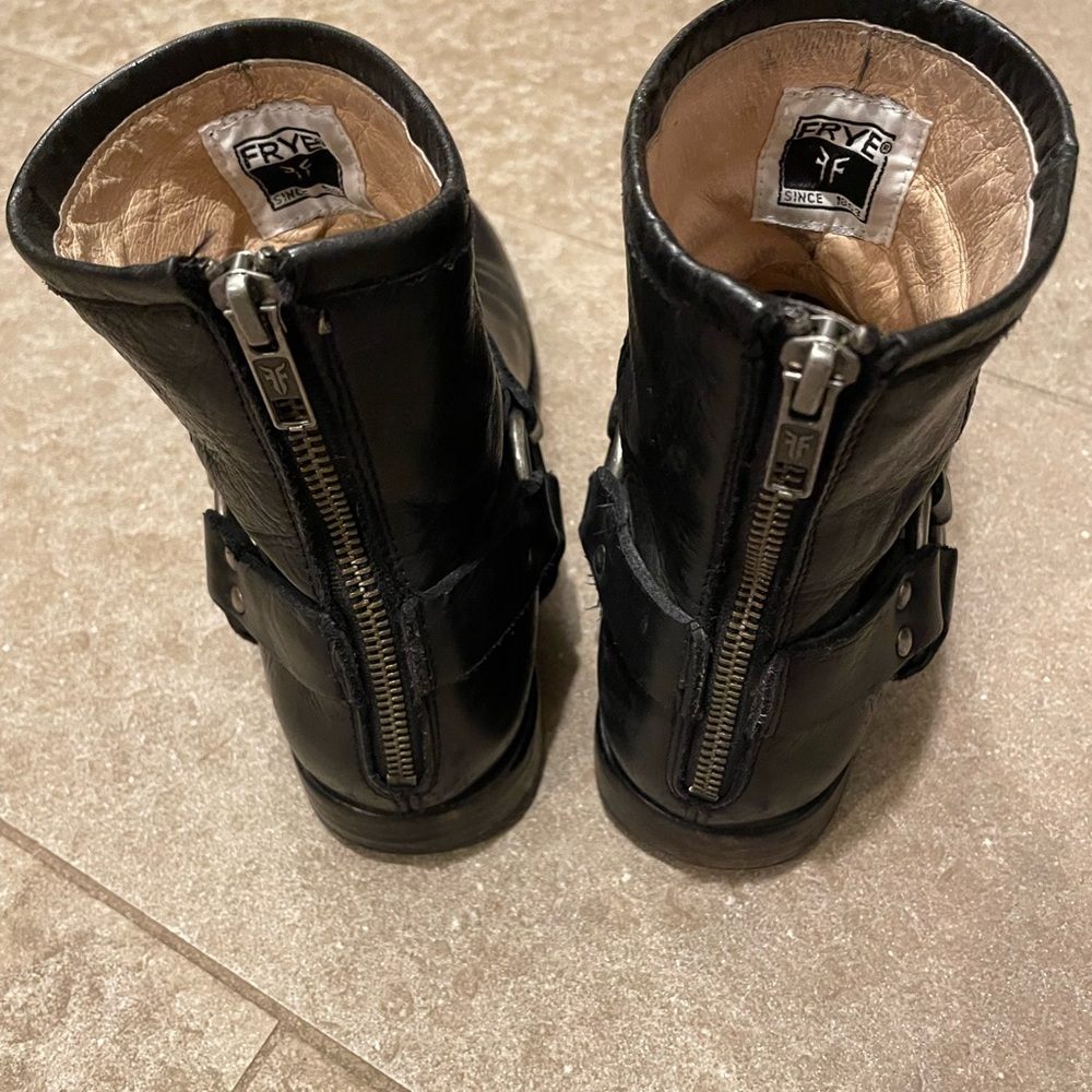 Frye Black Leather Ankle Boots - Picture 2 of 8